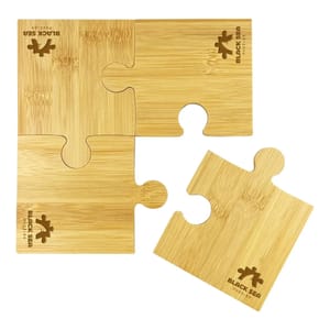 Bamboo Coaster Sets Puzzle Shaped