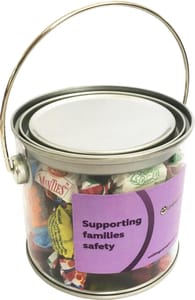 250G Pvc Bucket Filled With Allen's Lollies