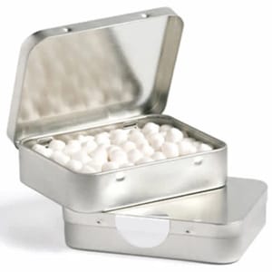 Chewy Mints In A Silver Branded Tin