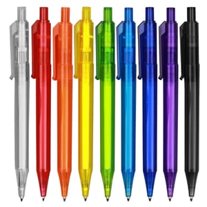 Budget Transparent Logo Click Pens