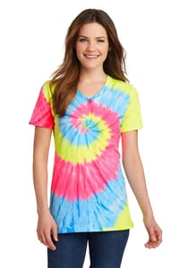Port & Company Ladies V-Neck Tie-Dye Tees
