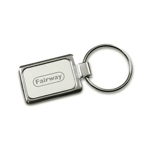 Accent Rectangular Silver Keyring