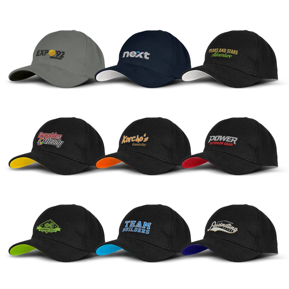 Quincy Velcro Cotton Caps