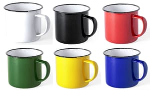 Colourful Logo Branded Enamel Camp Mugs