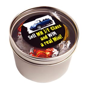 Round Window Tin With Lindor Balls X5