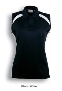 Ladies Sleeveless Panel Polos