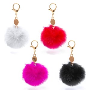 Promotional Fluffy Pom Pom Keyrings