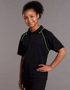 Kids CoolDry Contrast Short Sleeve Polos