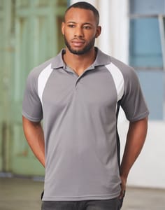 Mens CoolDry Tri-Colour Short Sleeve Polos