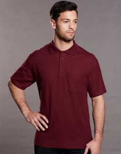 Pocket Poly-Cotton Piqué Short Sleeve Polos
