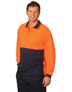 Hi-Vis Cooldry Safety Apparel Long Sleeve Polos