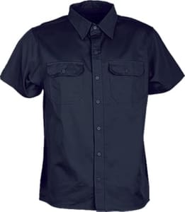 Cotton Drill Work Shirt-Short Sleeves