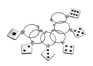 6 Pack Logo Engraved Wine Glass Charms