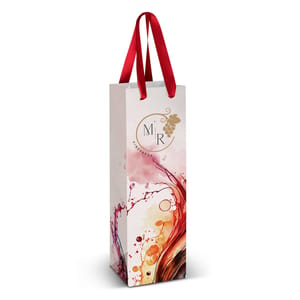 Elegant Wine Ribbon-Handled Premium Paper Bag