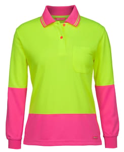 Ladies Hi-Vis Comfort Fit Long Sleeve Polos