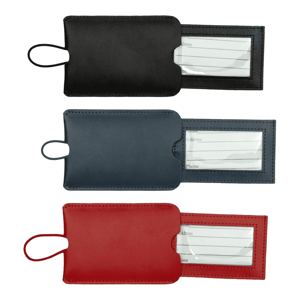 Slide-Apart Leather Luggage Tag