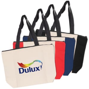 Zippered Calico Shopper Bags