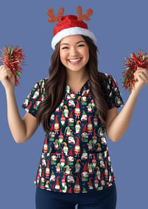 Holidayglow V-Neck Scrub