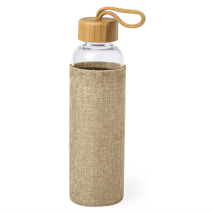 Glass Drink Bottles With Custom Natural Sleeve