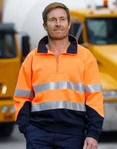 Hi-Vis Furry Collar Sweater With Tapes