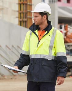 Hi-Vis Two Colour Water Proof Jacket With Tapes