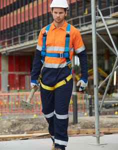 Hi-Vis Men's Light Cotton Coveralls With Tape