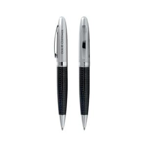 Chrome With Carbon Fibre Twist Pens