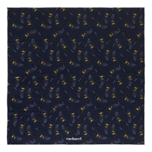 Victoire Navy Silk Scarves