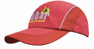 Spring Woven Fabric Caps with Mesh Panels