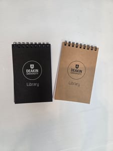 notebooks with logo printed