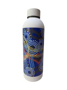 colorful bottle with branded pattern
