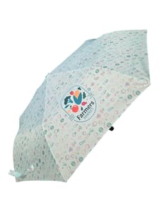 colorful umbrella with branded pattern