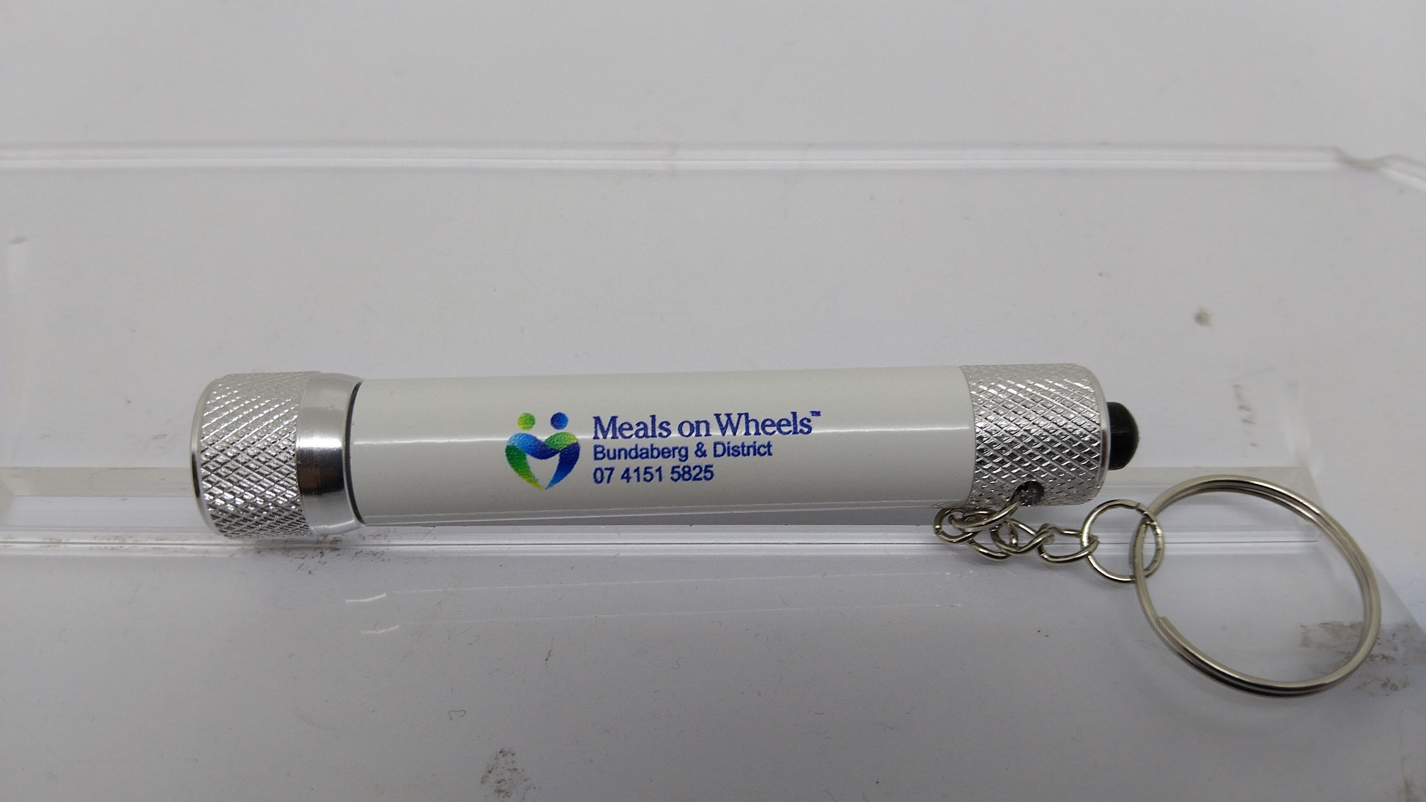 Bundaberg Meals on Wheels branded keyring torch