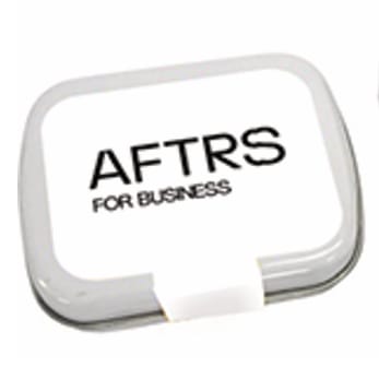 AFTRS branded jelly bean tin